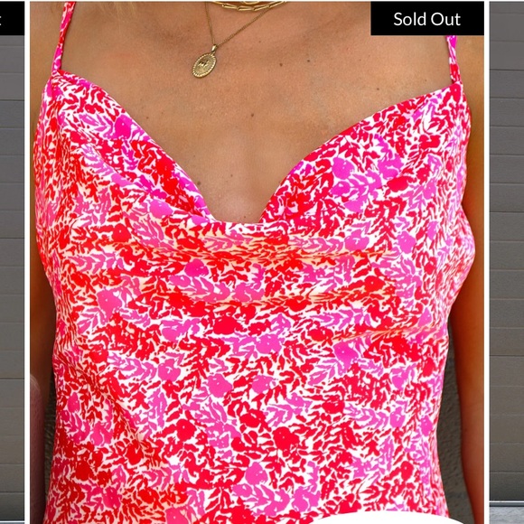 NWOT Vici RUBY FLORAL SATIN SLIP MIDI DRESS - Picture 5 of 16